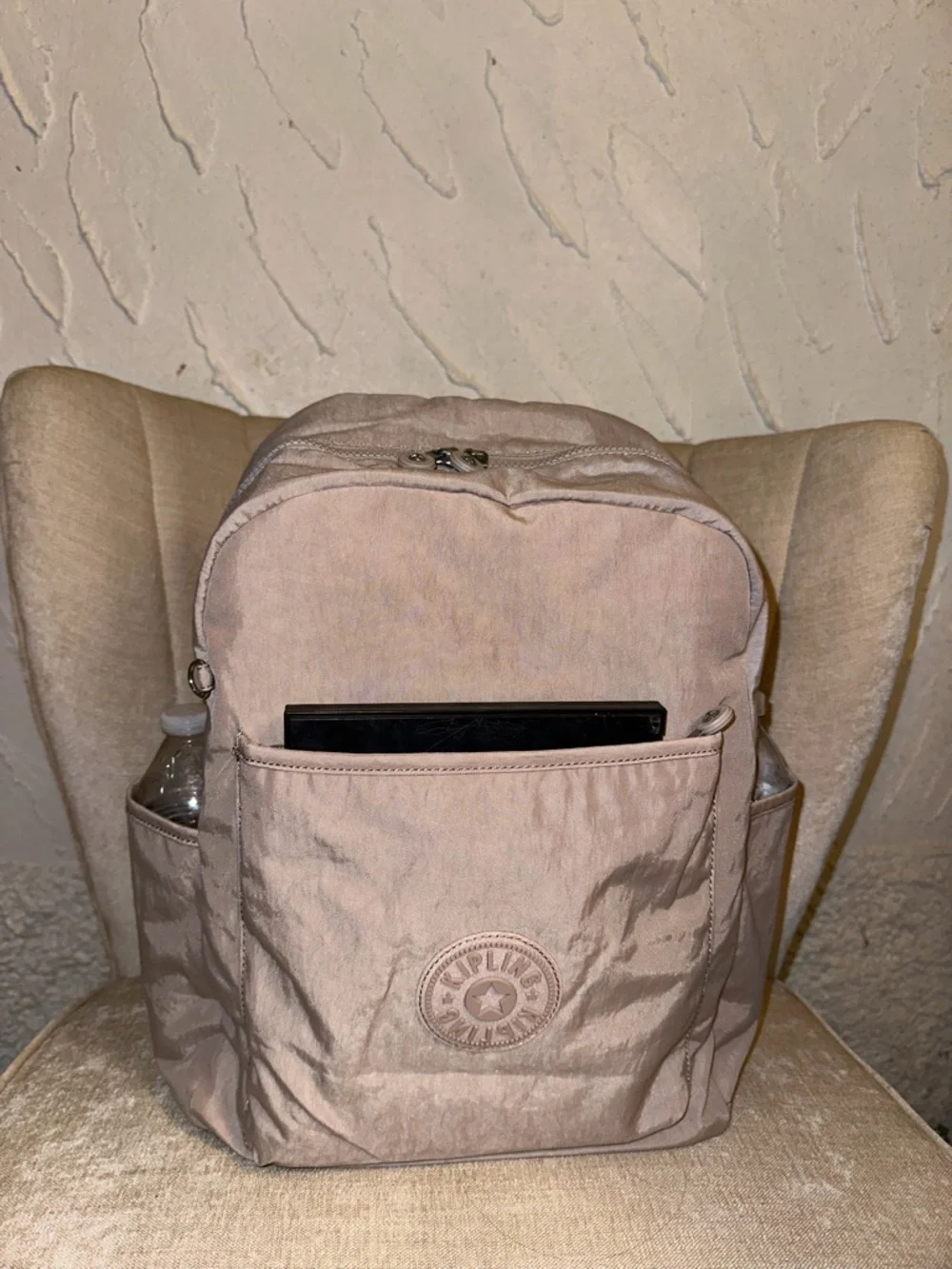 Kipling Light tan Backpack with Front Pocket